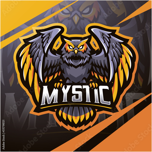 Owl esport mascot logo design