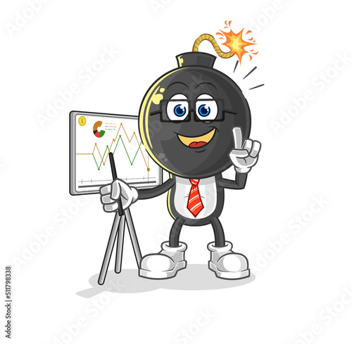 bomb head marketing character. cartoon mascot vector