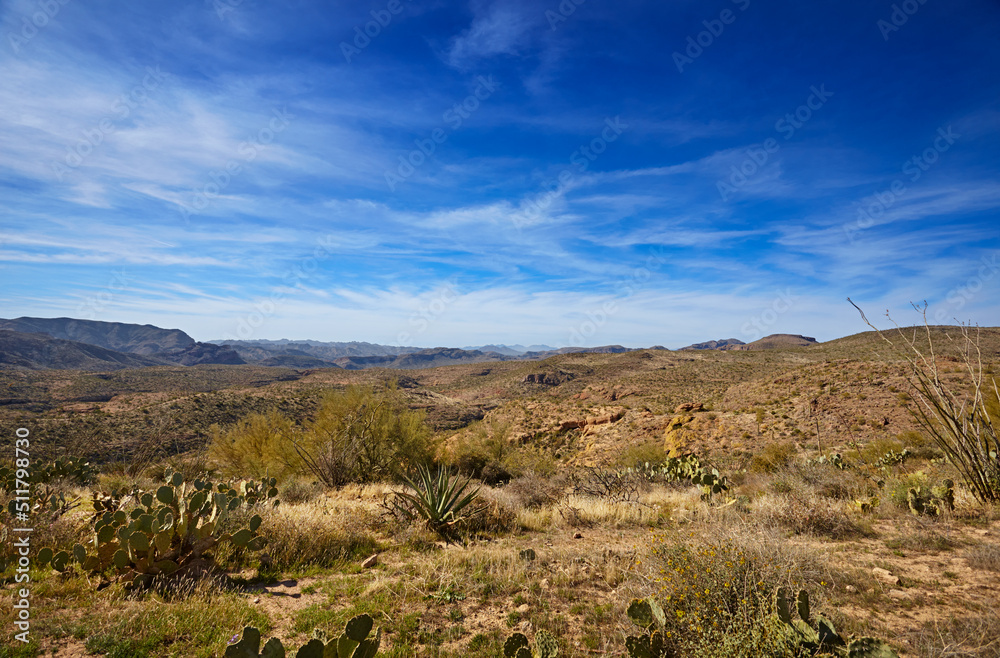 Dry mountain desert scenery near the Apache Trail, Arizona Dry mountain desert scenery near the Apache Trail, Arizona