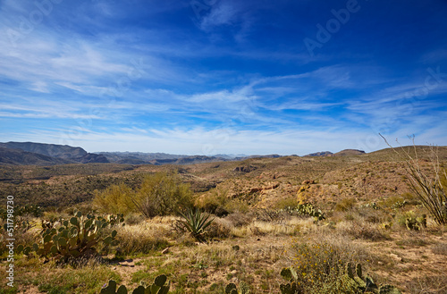 Dry mountain desert scenery near the Apache Trail, Arizona