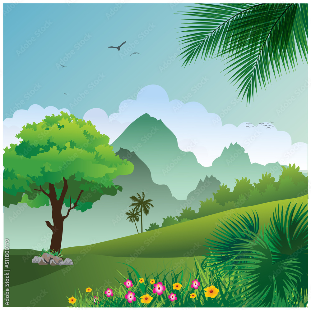 Fototapeta premium forest and mountains
