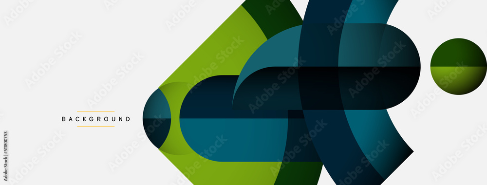 Geometric abstract background. Round shapes, circles, lines composition for wallpaper banner background or landing page Geometric abstract background. Round shapes, circles, lines composition for wallpaper banner background or landing page
