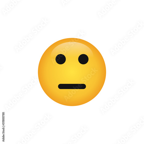 Neutral face emoticon icon vector