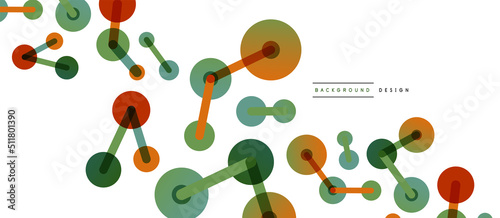 Abstract background. Round dots connected by lines. Trendy techno business template for wallpaper, banner, background or landing