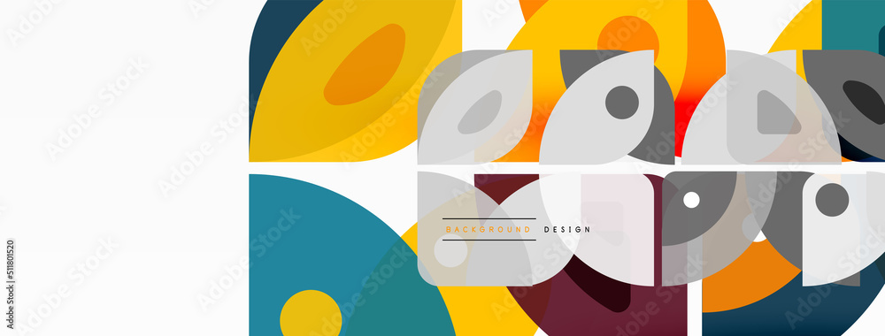 Lines, squares, circles and triangles. Geometric abstract background for wallpaper, banner, background, presentation or landing page
