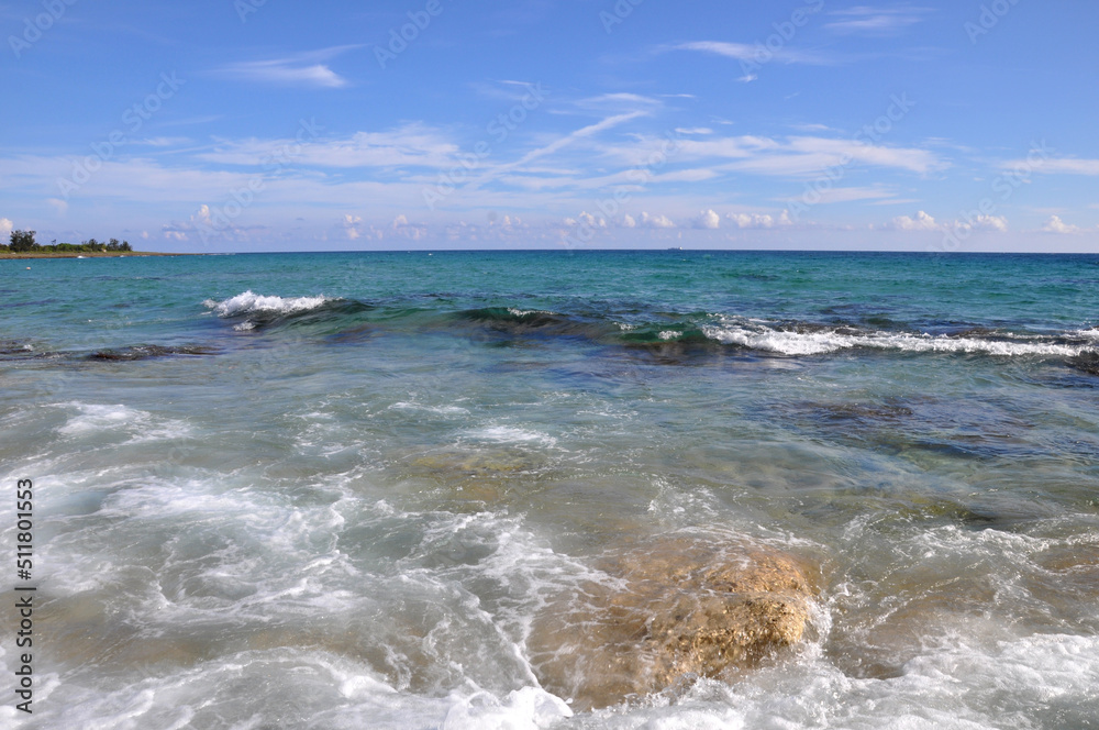 Fototapeta premium Seaside with clear weather and clear water