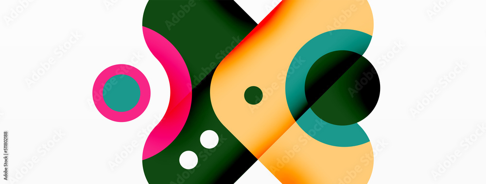 Creative geometric wallpaper. Minimal bubble arrow and circle abstract background. Techno business template for wallpaper, banner, background or landing Creative geometric wallpaper. Minimal bubble arrow and circle abstract background. Techno business template for wallpaper, banner, background or landing