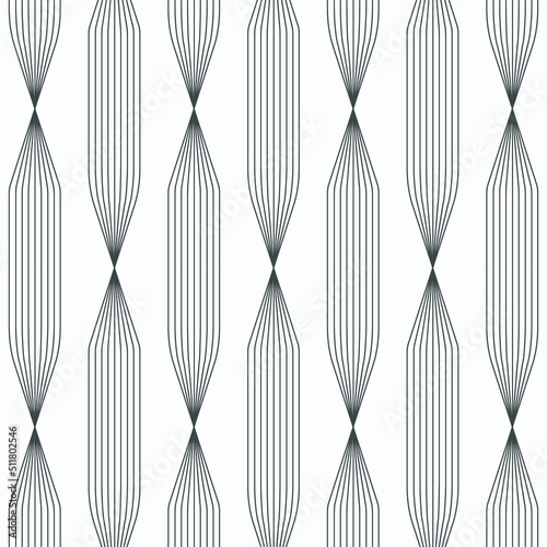 Vector seamless pattern. linear stylish background. Stylised geometric monochrome ornament in garland. Can be used as swatch for illustrator. Pattern is on swatches panel