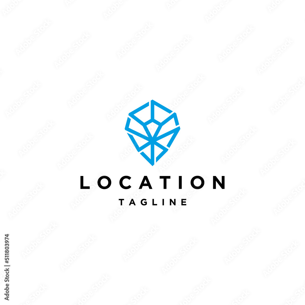 Fototapeta premium Abstract location, point, pin map logo vector icon design template