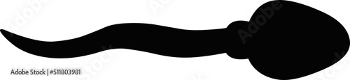 Vector illustration of black silhouette of a spermatozoon