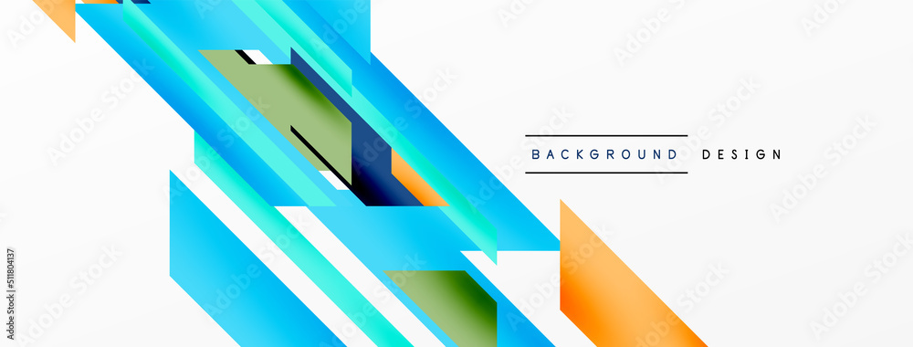 Minimal geometric abstract background. Dynamic 3d lines composition. Trendy techno business template for wallpaper, banner, background or landing