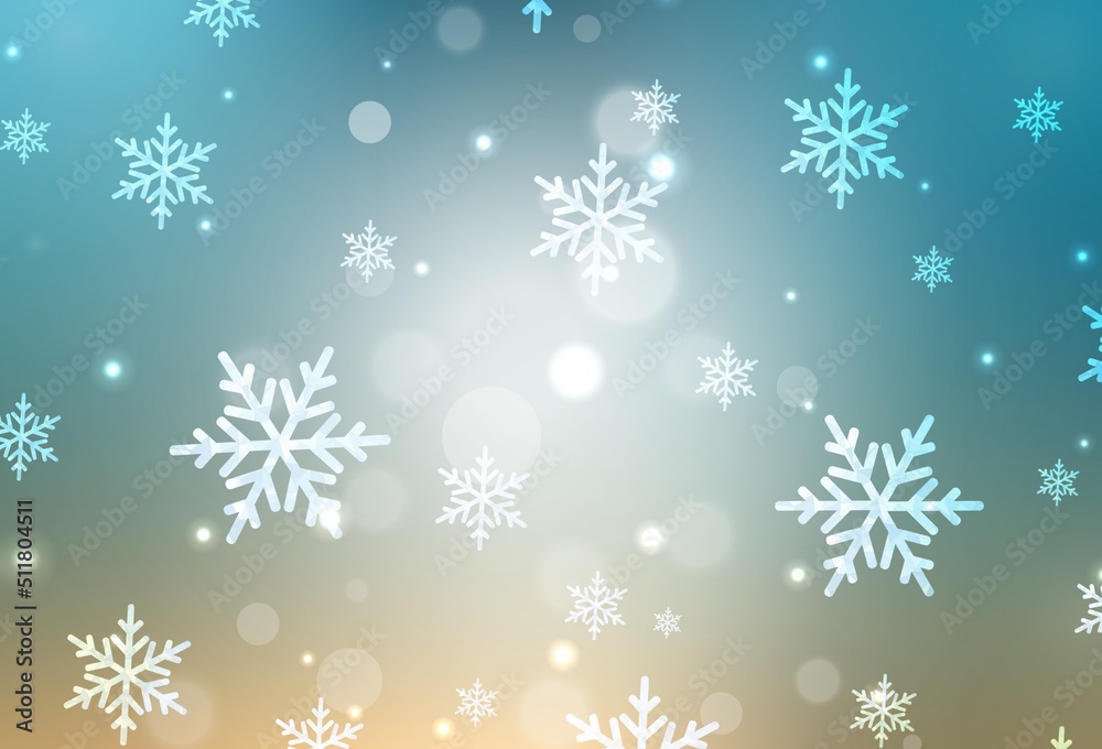 Light Blue, Yellow vector pattern in Christmas style.