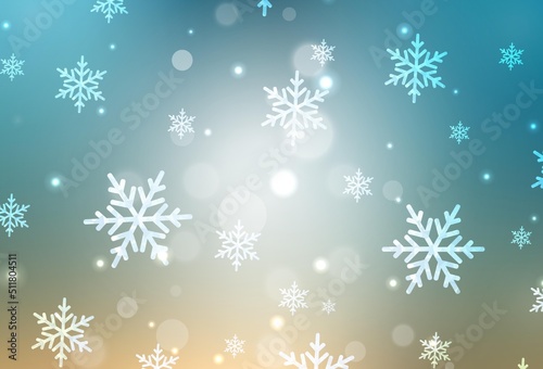 Light Blue  Yellow vector pattern in Christmas style.