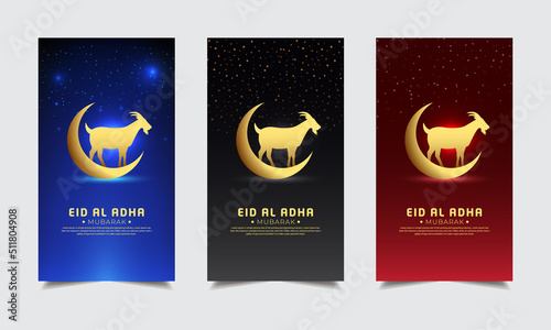 Collection of celebration Eid al adha mubarak design template Stories