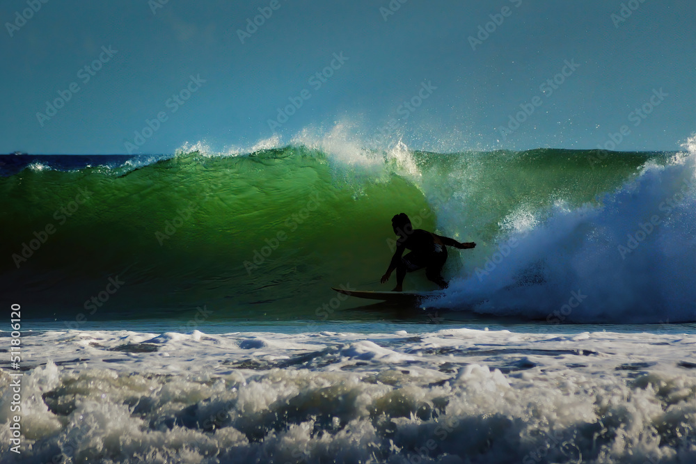 Naklejka premium Enjoying Summer Holidays at the beach in Bali Indonesia