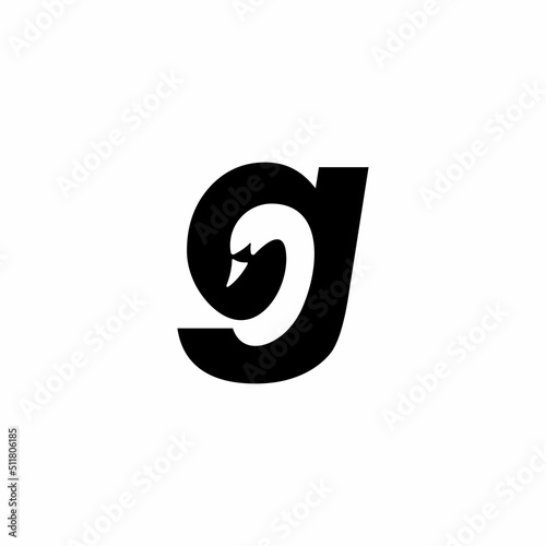 letter g with swan icon logo