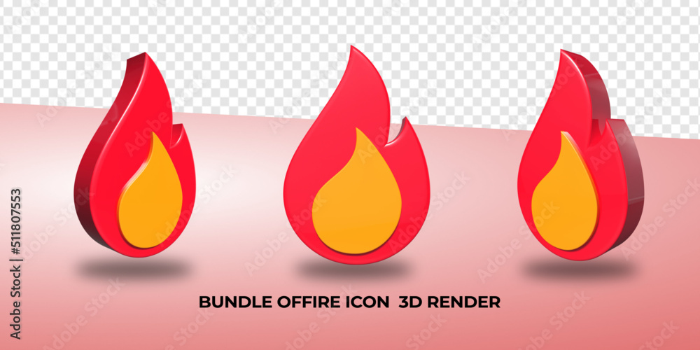 3D render fire icon png transaparent, red, orange 3D render fire icon png transaparent, red, orange