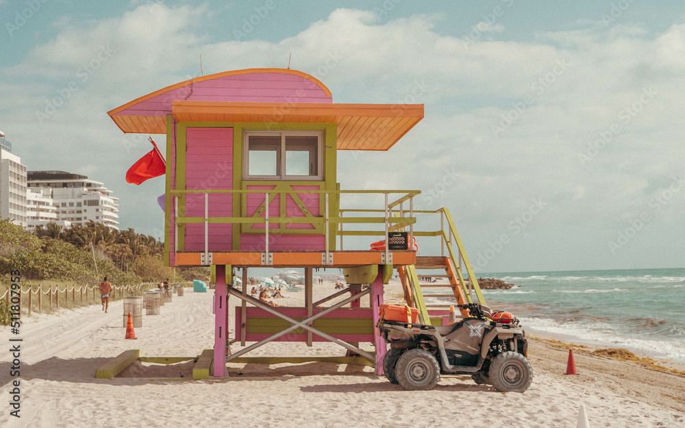 Pink Lifeguard Tower on Miami Beach Pink Lifeguard Tower on Miami Beach