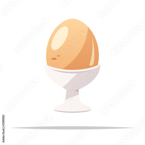 Egg on holder cup vector isolated illustration