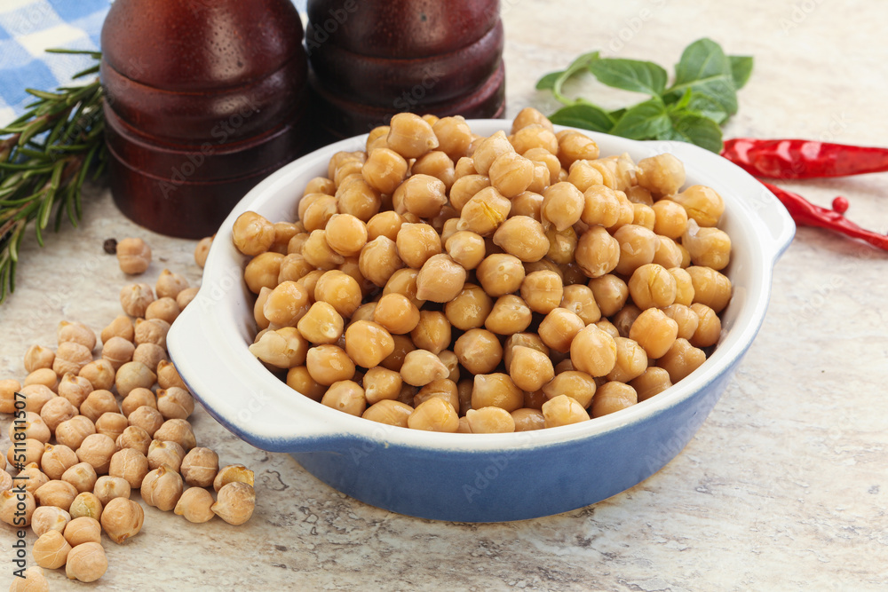 Boiled chickpea in the bowl Boiled chickpea in the bowl