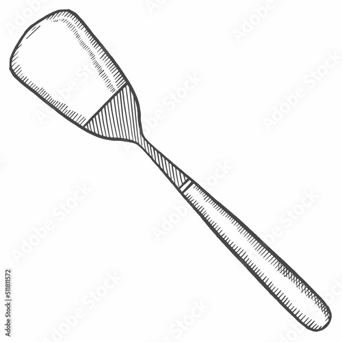 turner kitchen utensils solated doodle hand drawn sketch with outline style
