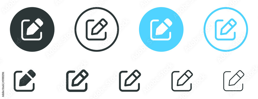 edit pen icon, create modify pen sign button, Pencil icon, sign up icon - editing text file document icons - obrazy, fototapety, plakaty 