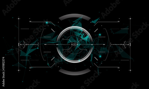 Futuristic concept of HUD UI cockpit screen frame scifi concept design.