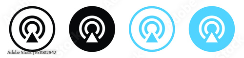 hotspot network signal icon, transmission antenna radio tower icon symbol - Broadcast, masts, wireless connection icons button