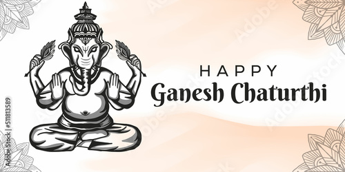 happy Ganesh chaturthi festival background banner