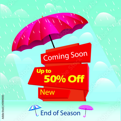 Monsoon season banner sale design template photo