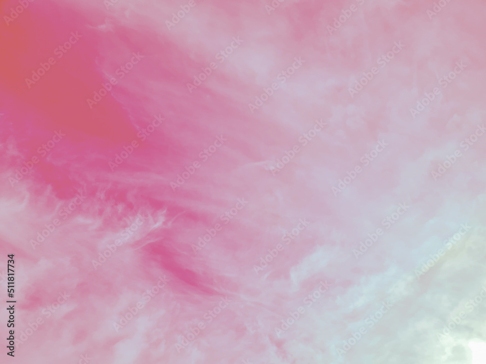 Abstract nature background. Pink skies and clouds as soft as feathers.