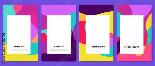 Vector colorful border background pattern for summer banner and social media story template with copy space area