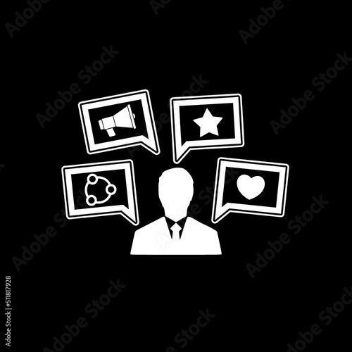 Influencer logo isolated on dark background