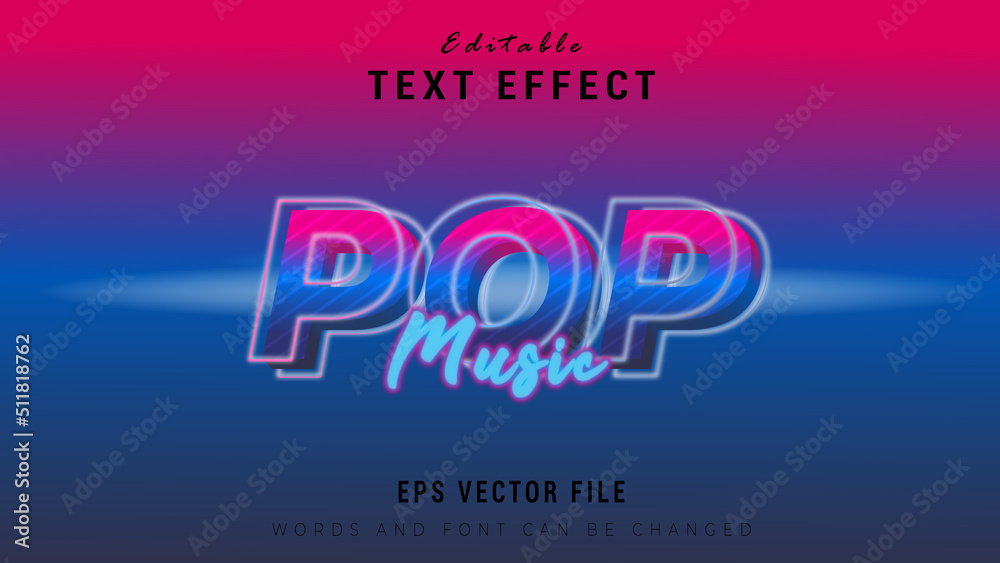 Pop music text effect