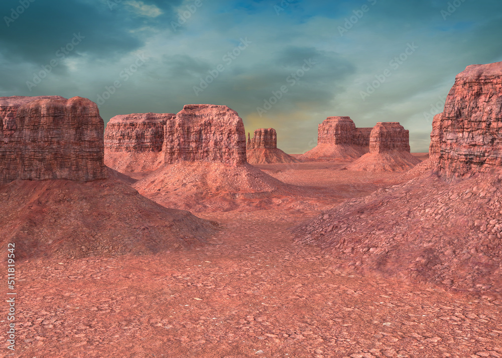 Fototapeta premium 3D Red canyon