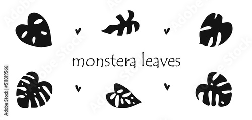 Flat silhouette set of houseplant