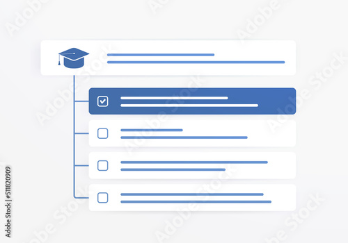 Microlearning - Bite-Sized Learning concept. Reading paragraph of text, listening to informational short podcast, watching a micro video clip, sorting set of micro-content items by chronological order