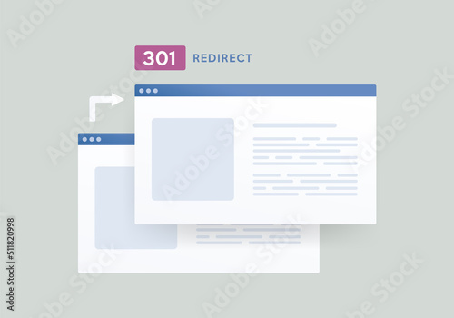 301 redirect - Moved Permanently to a new web address response status code. Upgrading urls form HTTP to HTTPS for SEO photo