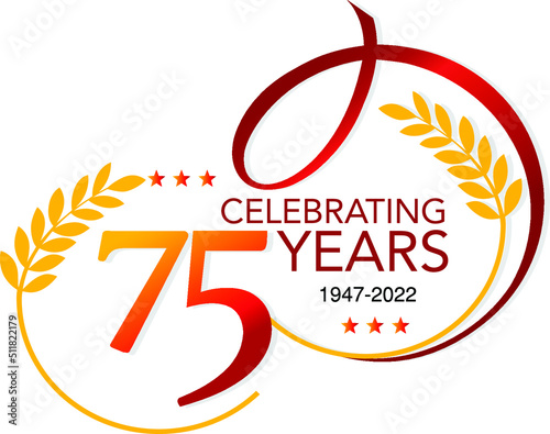75 Years Celebration anniversary vector illustration easy to edit. 