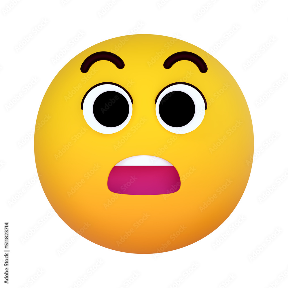 Fototapeta premium FaceSurprise emoji expression 3d icon graphic clip art