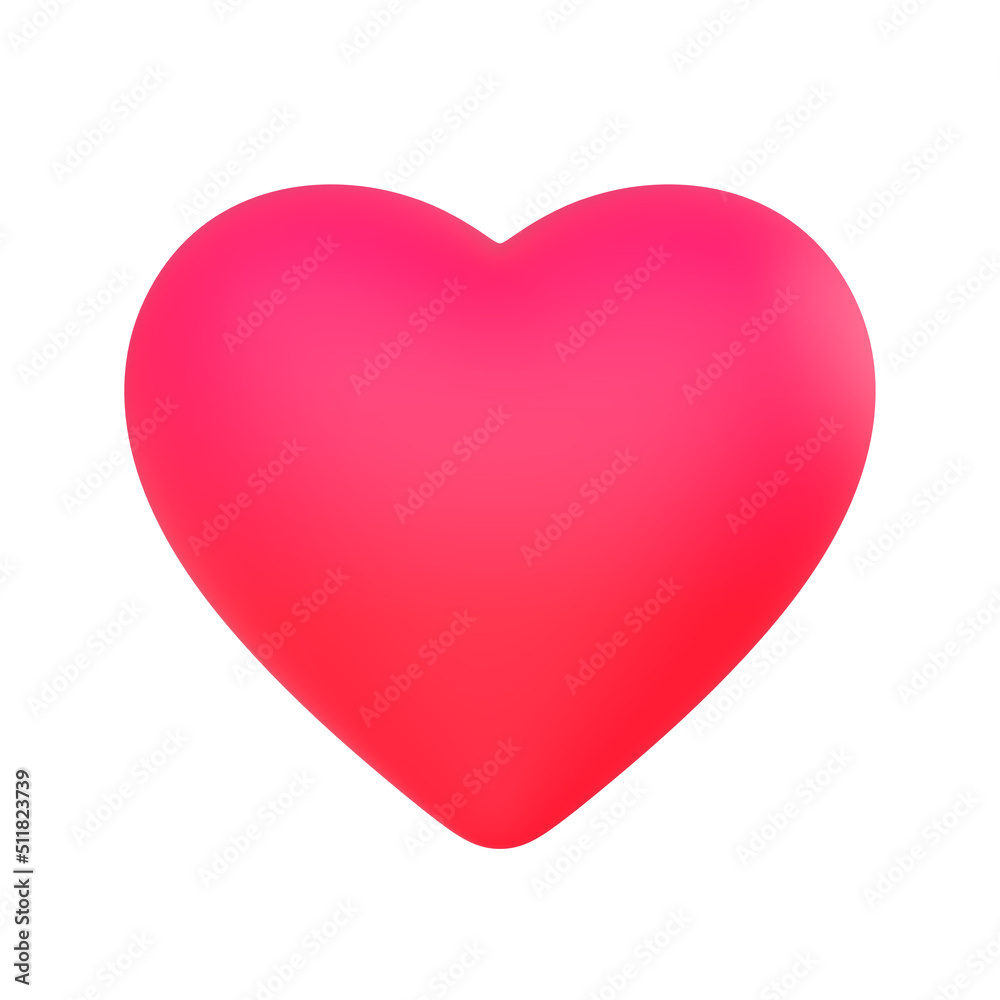 Red Heart emoji expression 3d icon graphic clip art