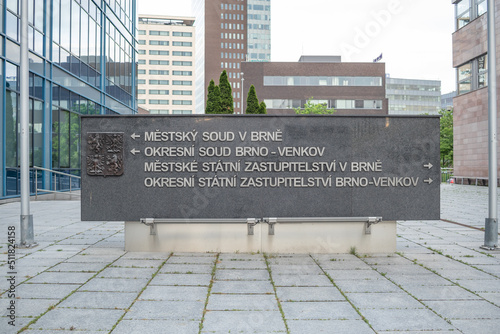 Brno City Court Building. Modern office business center. photo