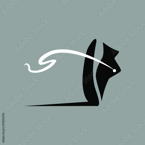 Sports running shoe symbol on gray backdrop. Design element