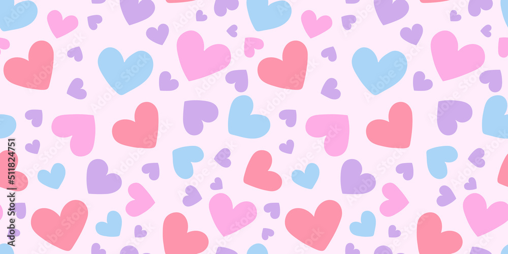 Pastel hearts pattern background, vector wallpaper Pastel hearts pattern background, vector wallpaper