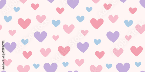 Colorful hearts vector background seamless pattern tile