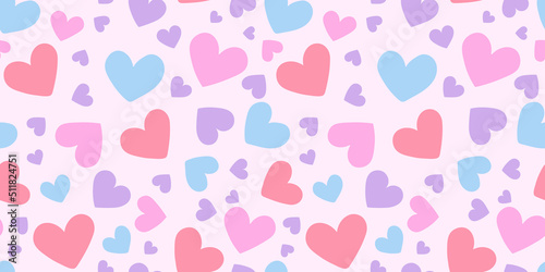 Pastel hearts pattern background, vector wallpaper