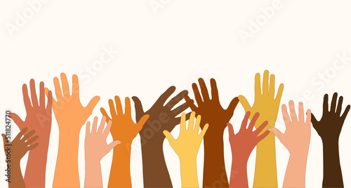 Group hands on top of each other of diverse multi-ethnic and multicultural people.Diversity people.Diverse culture.Racial equality.Concept of teamwork community and cooperation.Oneness
