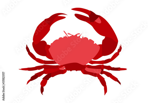 Icono de cangrejo rojo de mar en fondo blanco.