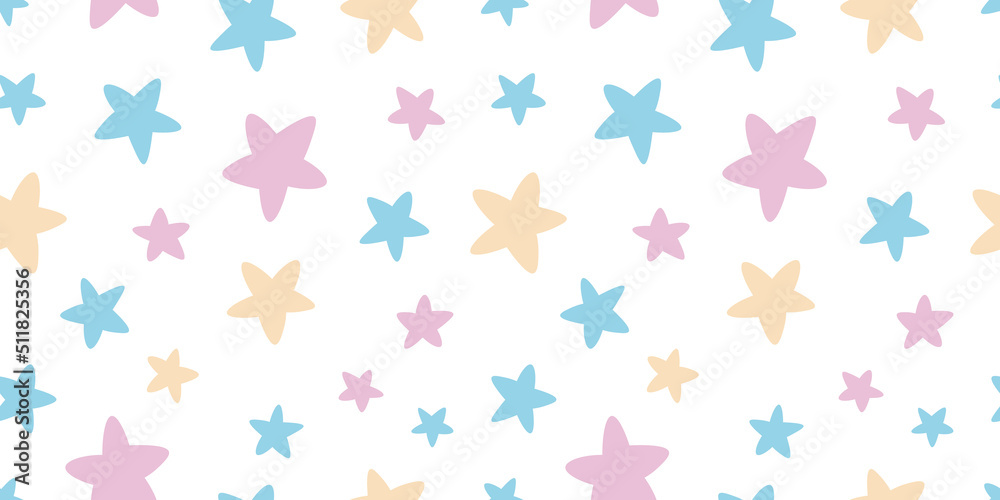 Cute pastel stars, seamless vector pattern, repeating background Cute pastel stars, seamless vector pattern, repeating background