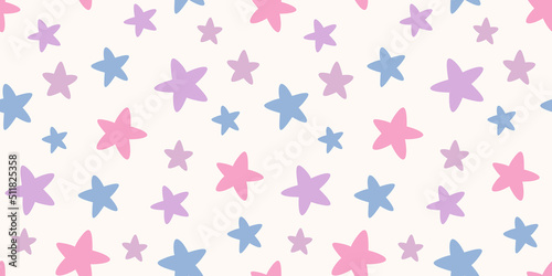 Colorful vector background with stars  seamless pattern
